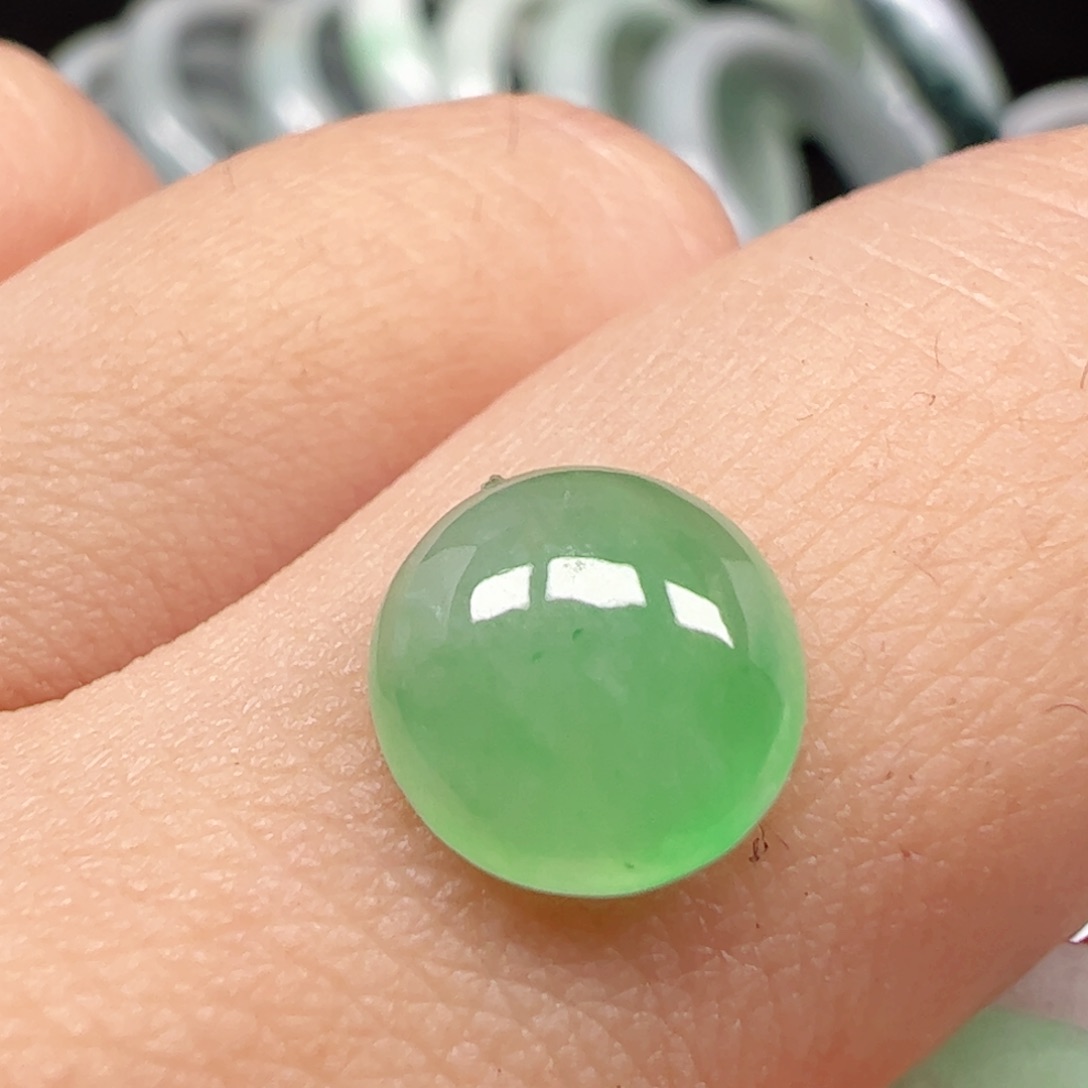 翡翠未镶嵌耳饰蛋面