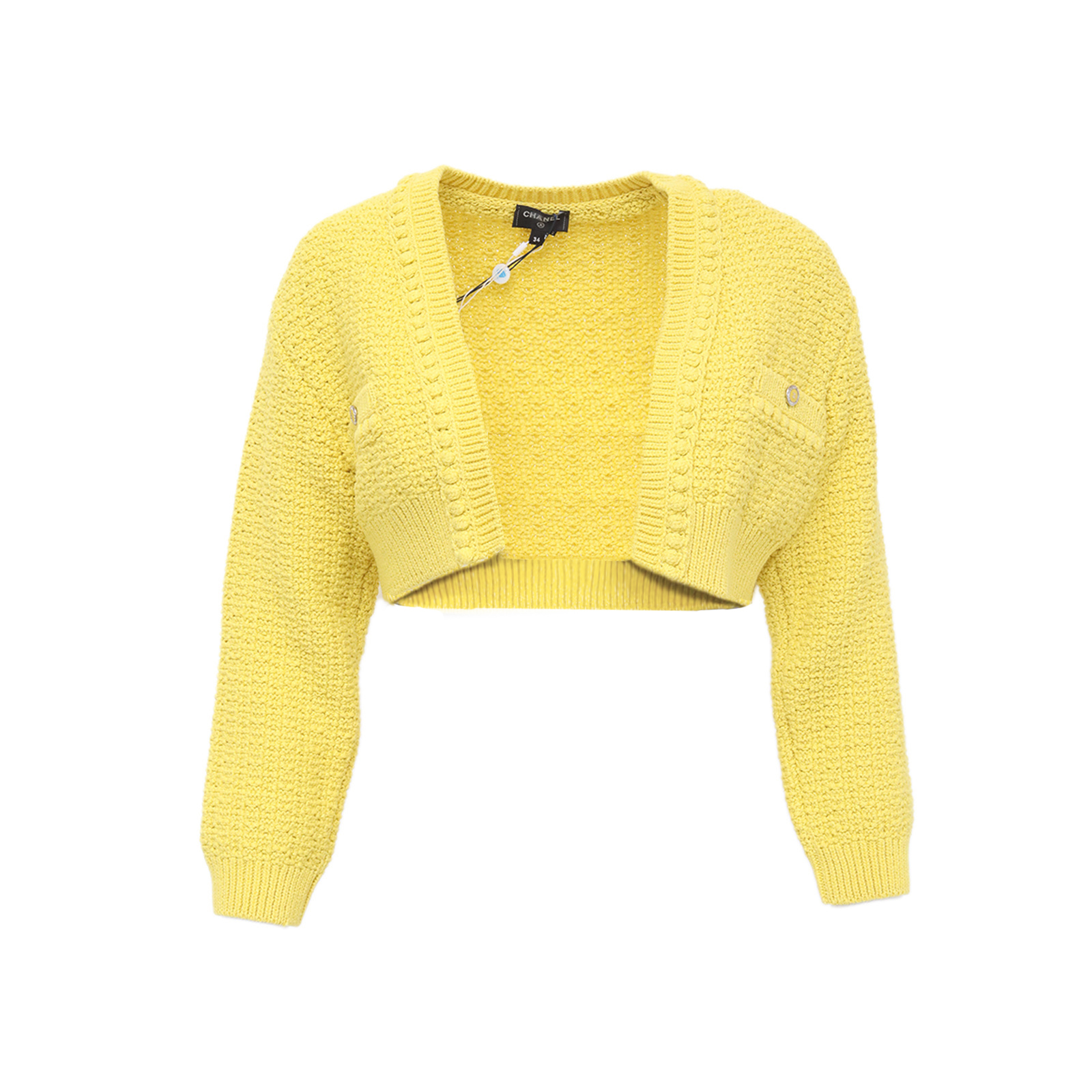 未使用 Chanel/香奈儿 汤/P244896789/黄色 毛衣外套 34