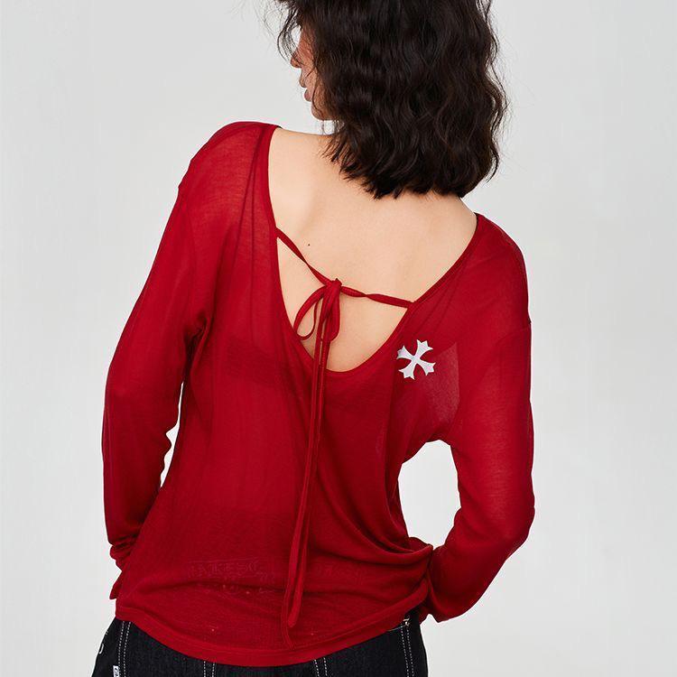 街舞潮牌"正反两穿"云朵感丝滑慵懒长袖微宽松辣妹性感罩衫