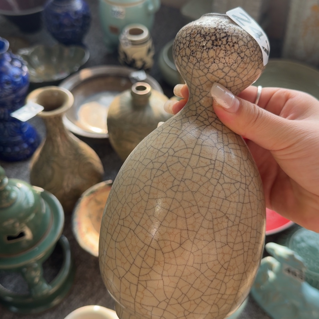 哈哈哈哥窑蒜头瓶哈哈