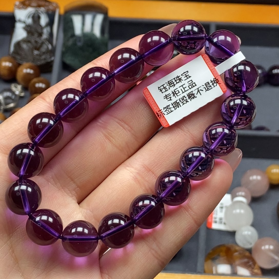 水晶紫水晶手串未镶嵌11.6mm