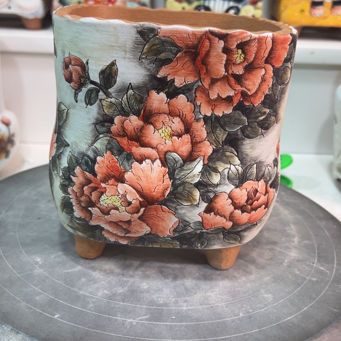 天工造物手绘花盆410