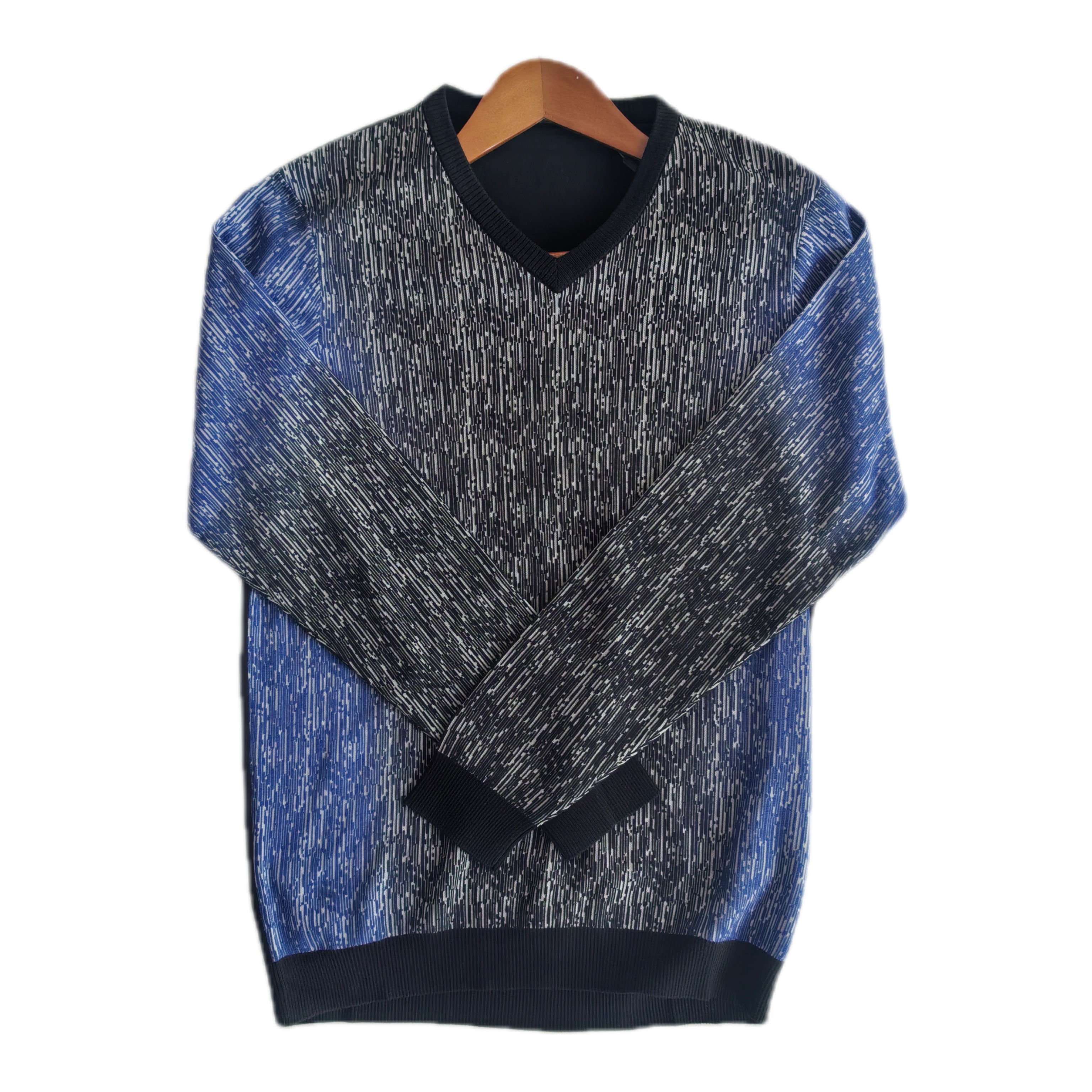 LC135205男士春秋针织衫时尚休闲百搭针织V领潮流长袖打底毛衣