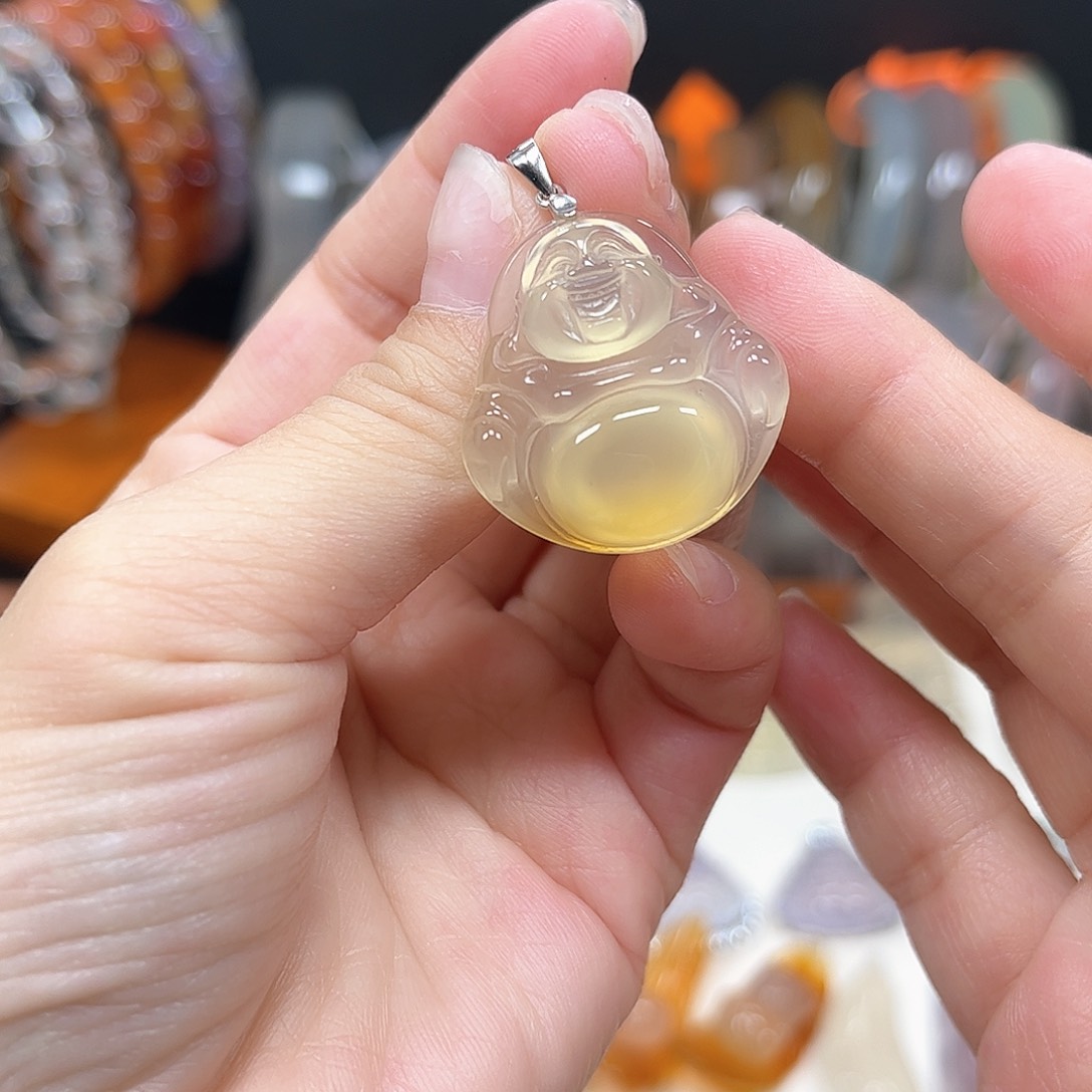 玛瑙/玉髓颈饰银S925镶嵌