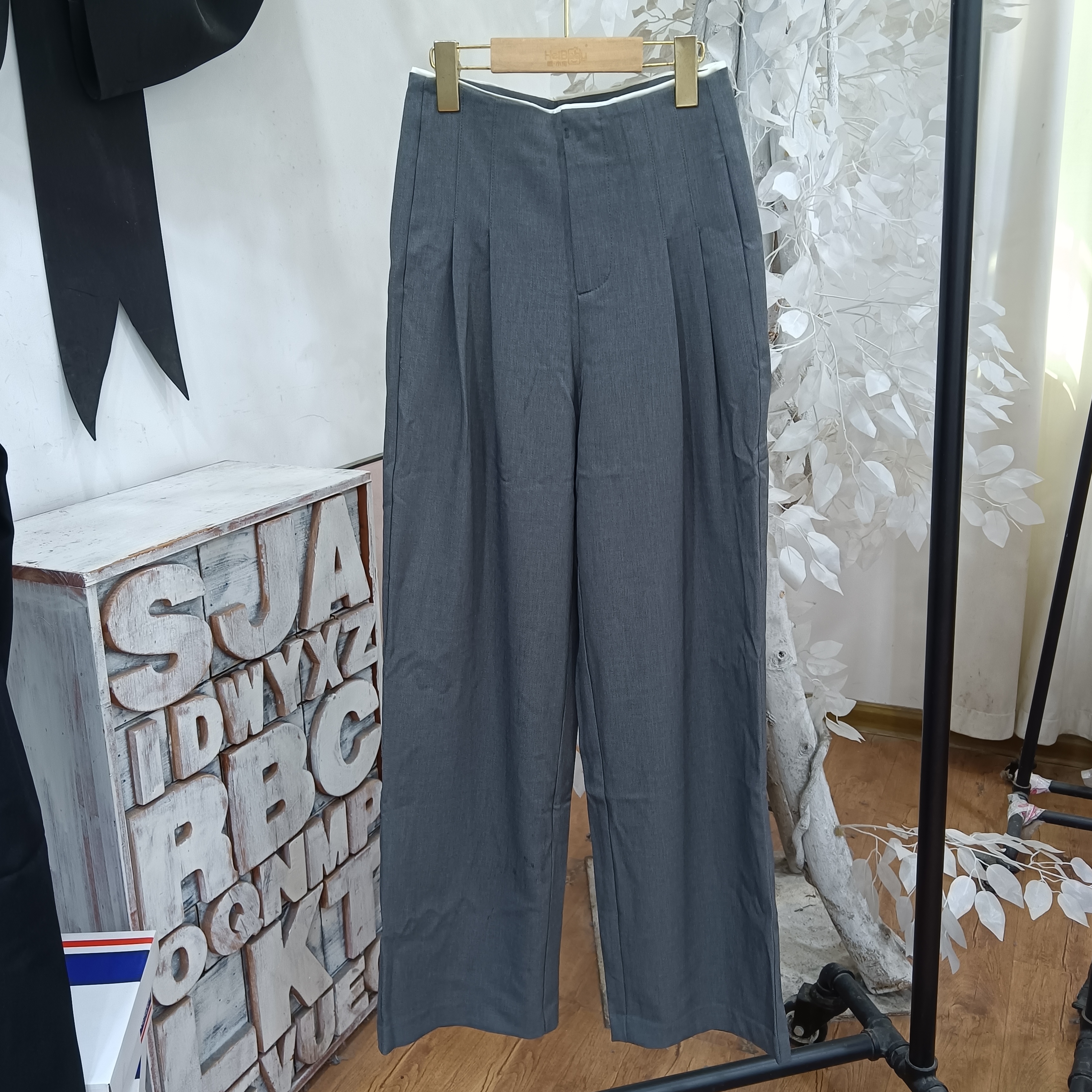 H477灰色成人西装裤