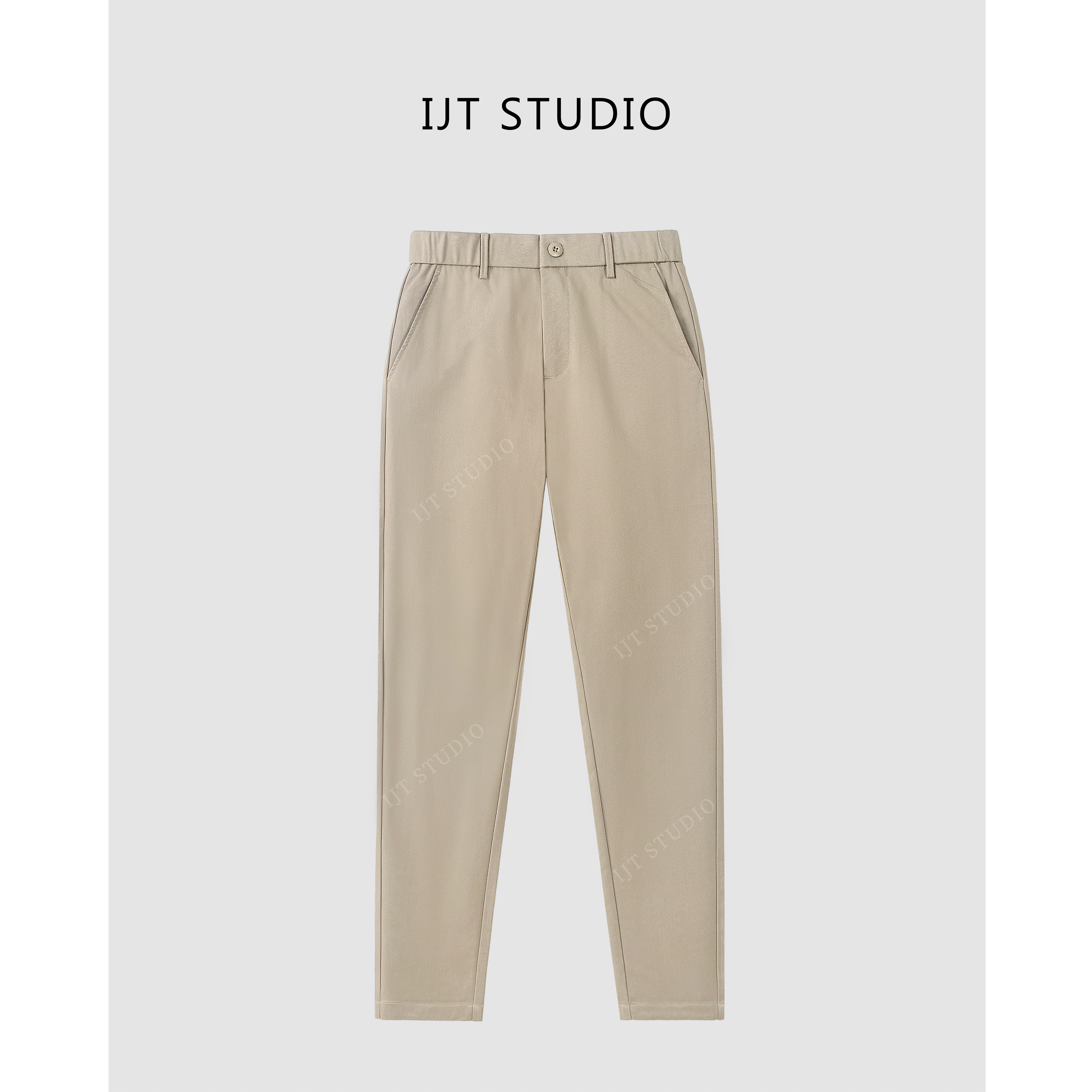 IJT studio新春款时尚百搭舒适松紧小脚休闲裤M370