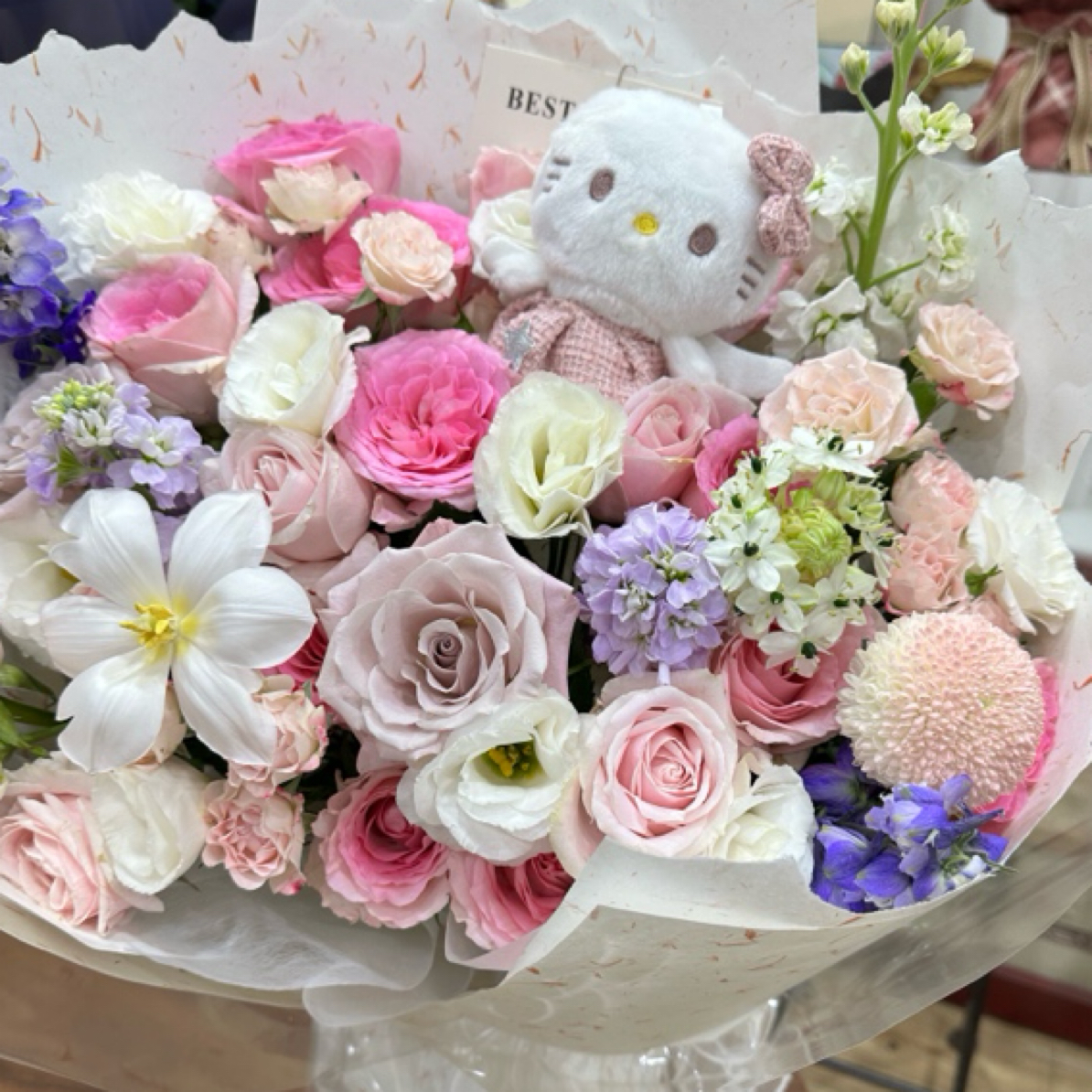 小仙女花束少女粉搭配玫瑰同城配送适合女友闺蜜生日纪念日礼物