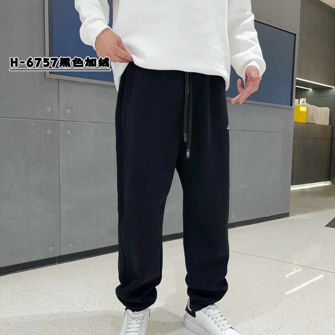加绒紧口胖子保暖长裤6757