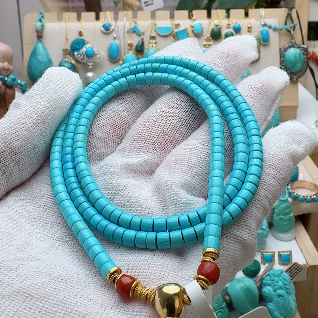 绿松石珠宝奇石18K金镶嵌