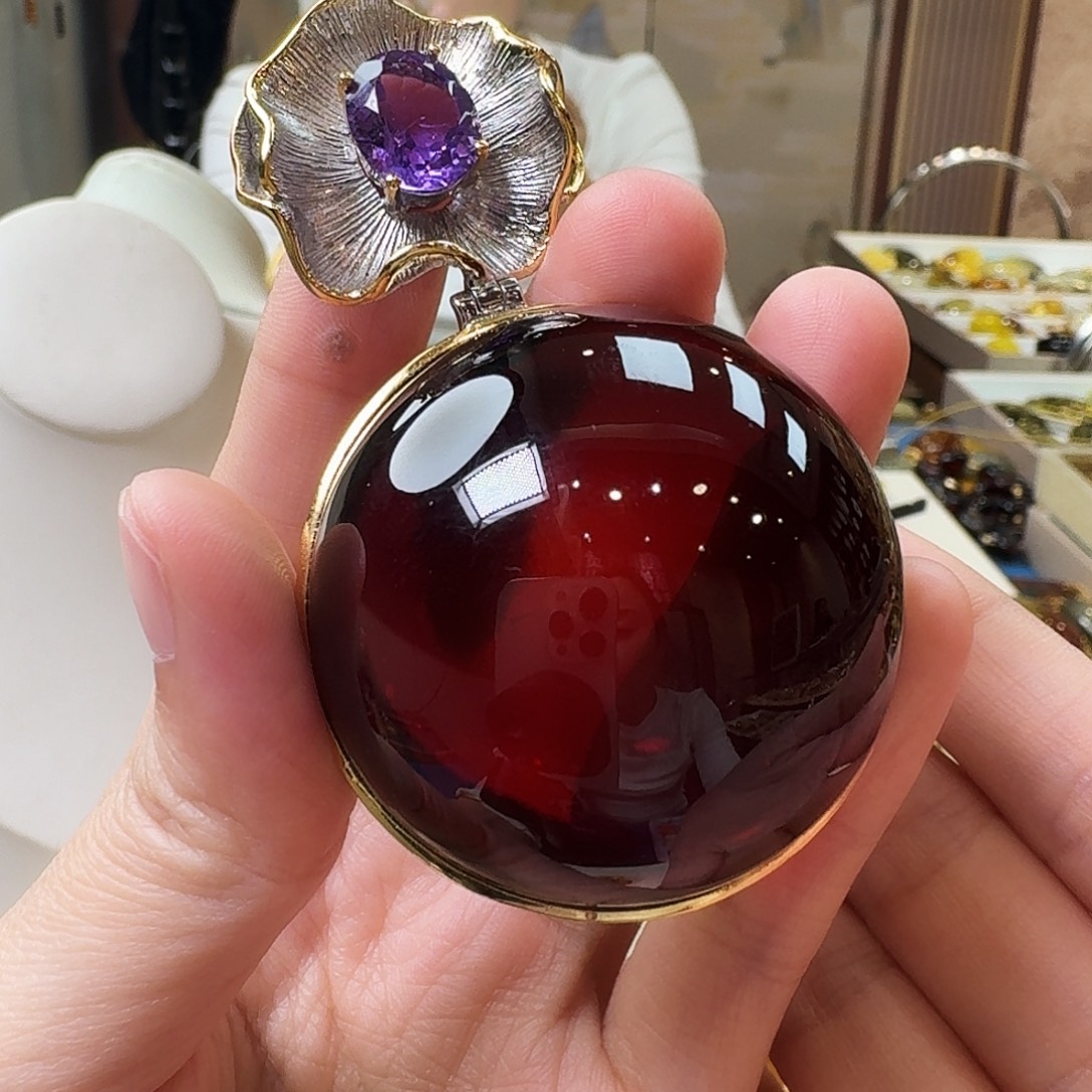 琥珀未镶嵌颈饰吊坠