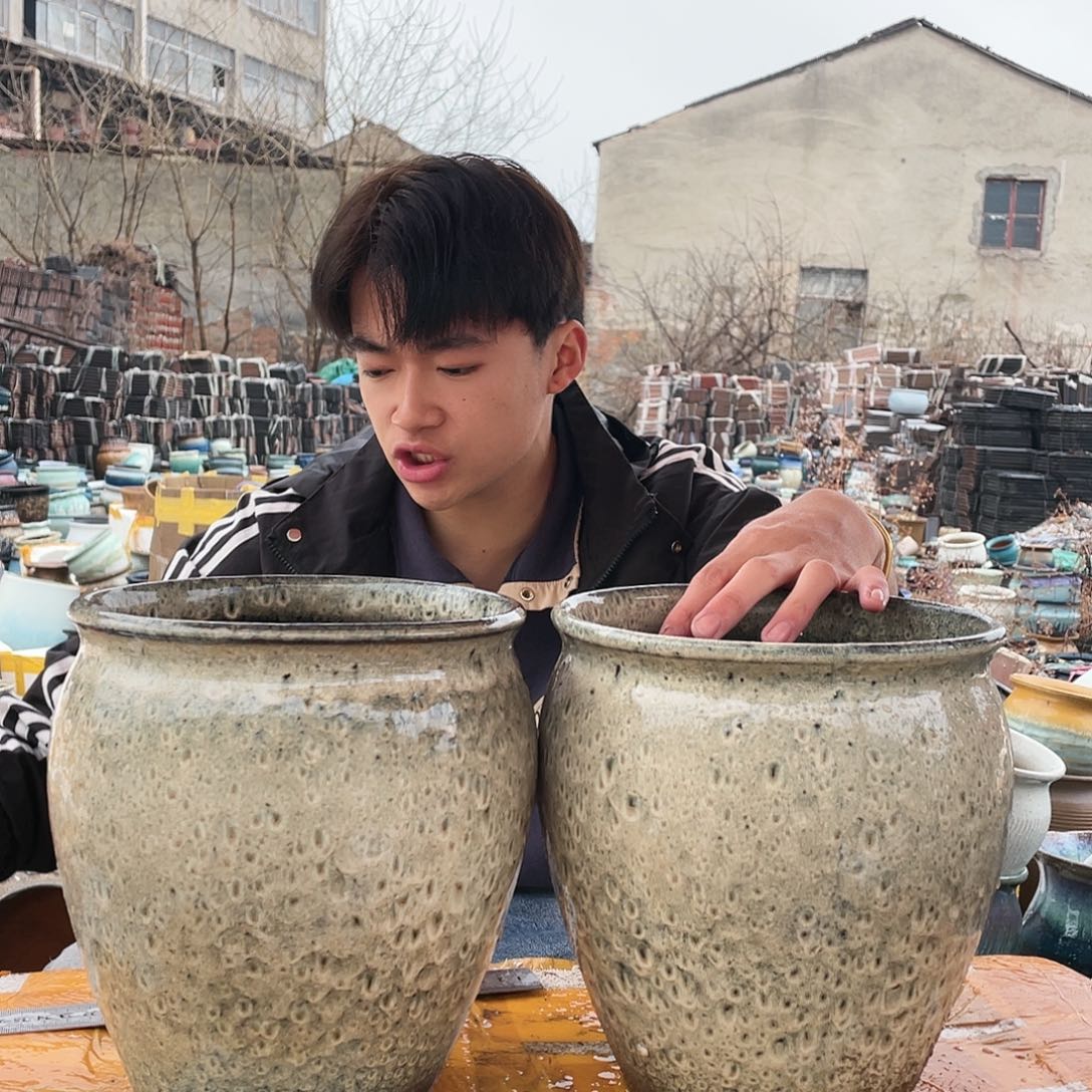 宜兴紫砂粗陶花盆