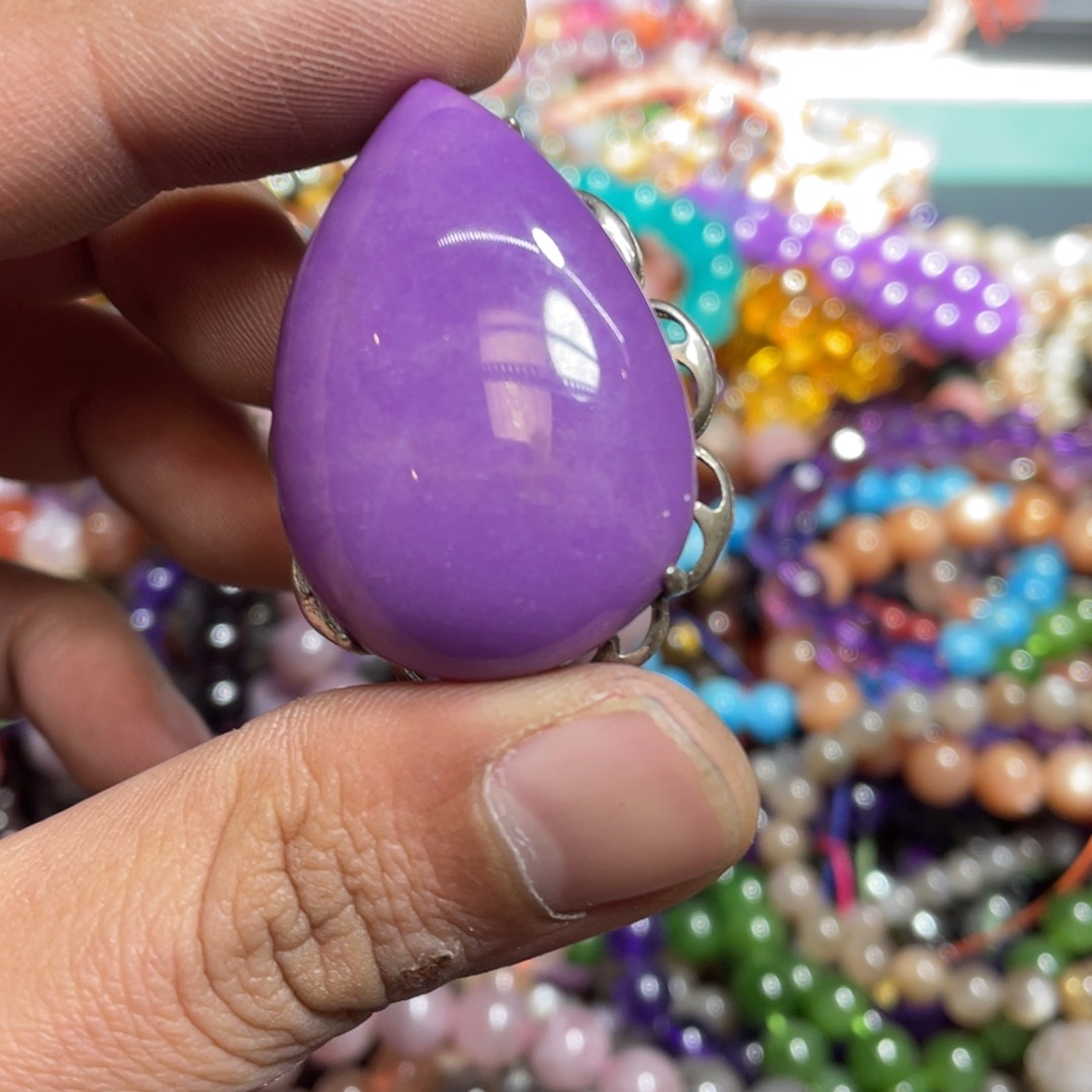 烟晶手链银S800镀金镶嵌