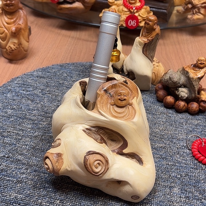 非洲檀香无事牌崖柏摆件