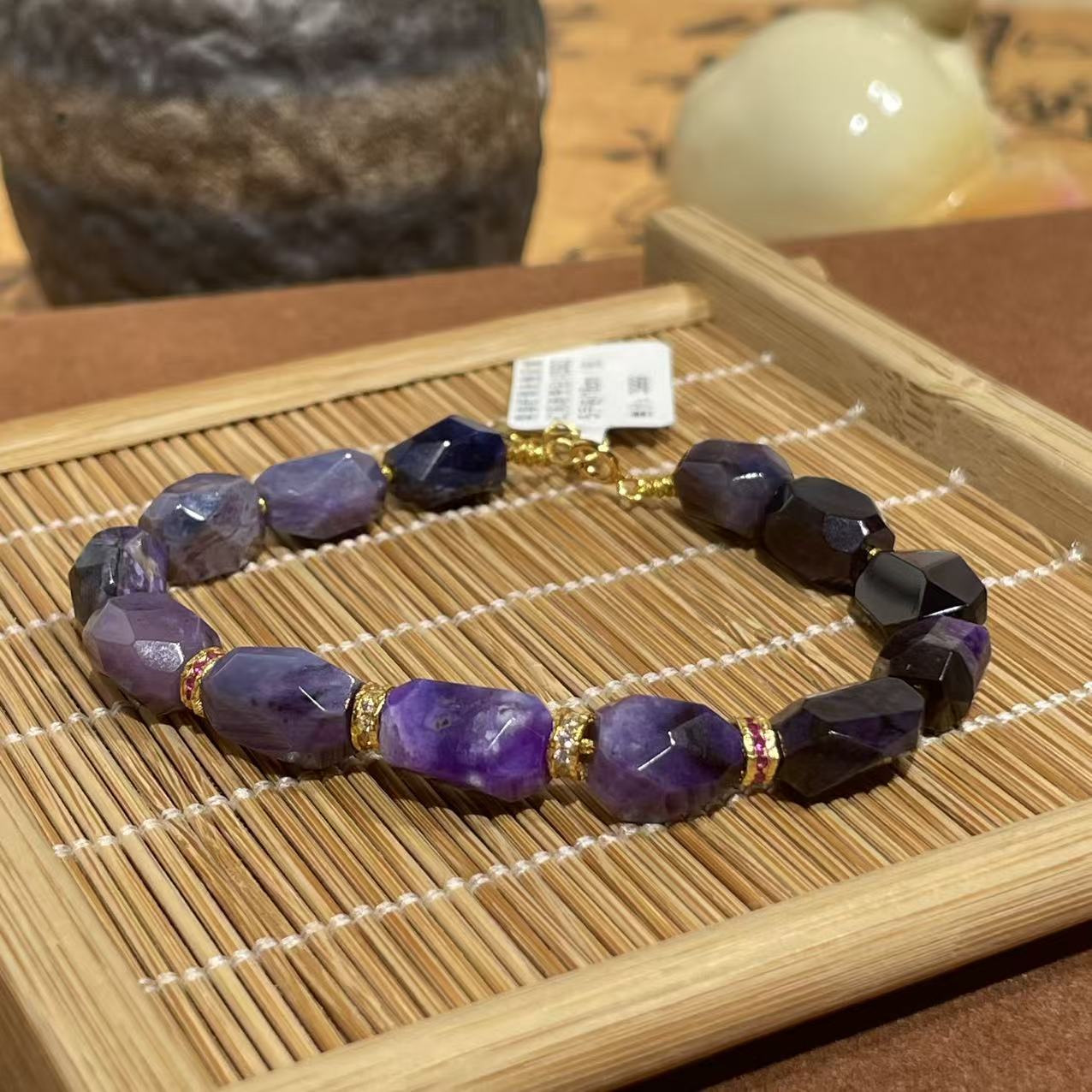 南非舒俱来皇家紫幻彩渐变钻切S925手链/16cm（安澈）AZB10969
