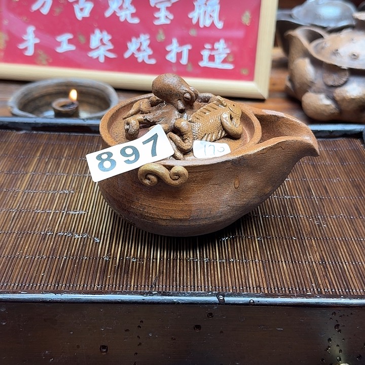 纯手工制作粗陶茶具