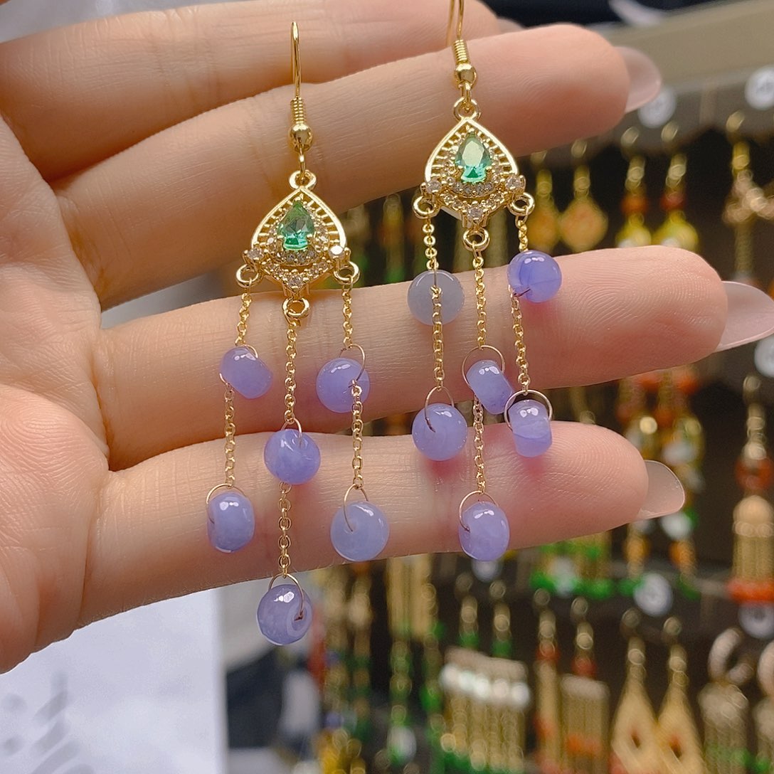 翡翠合金耳饰翡翠