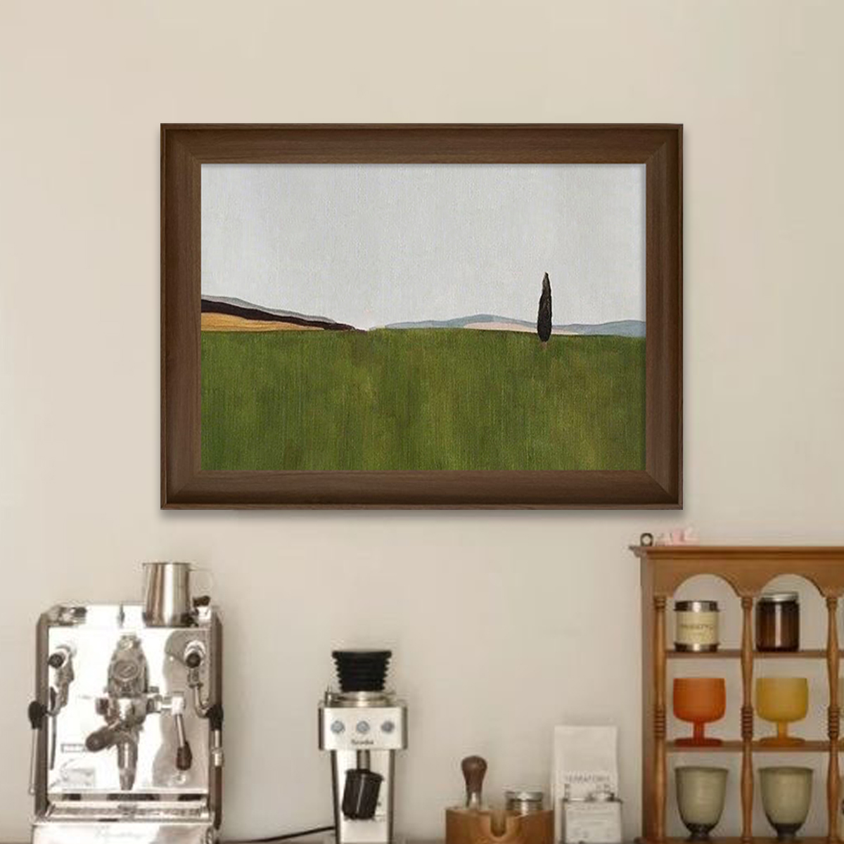 SA23远野现代法式复古客厅背景装饰画北欧中古风餐厅玄关风景挂画