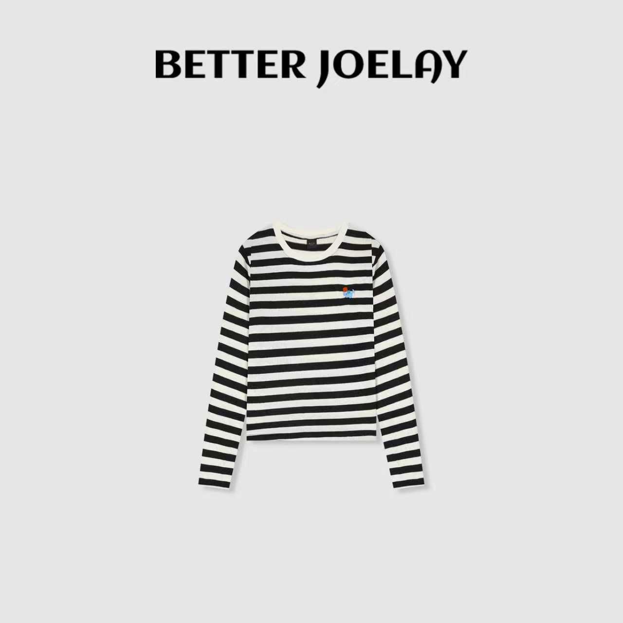 BETTER JOELAY-【细条软萌】百搭简约T恤长袖潮流休闲风KH3772