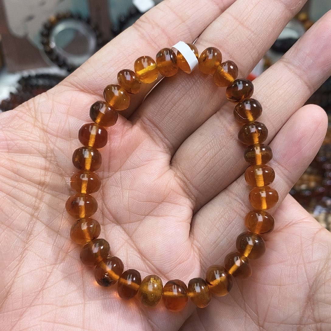 琥珀未镶嵌手链8植物