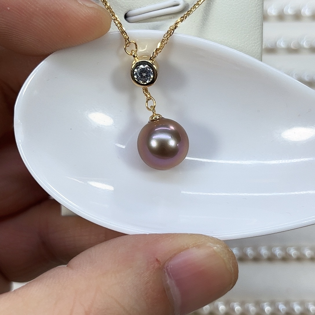 颈饰银S925镶嵌淡水珍珠