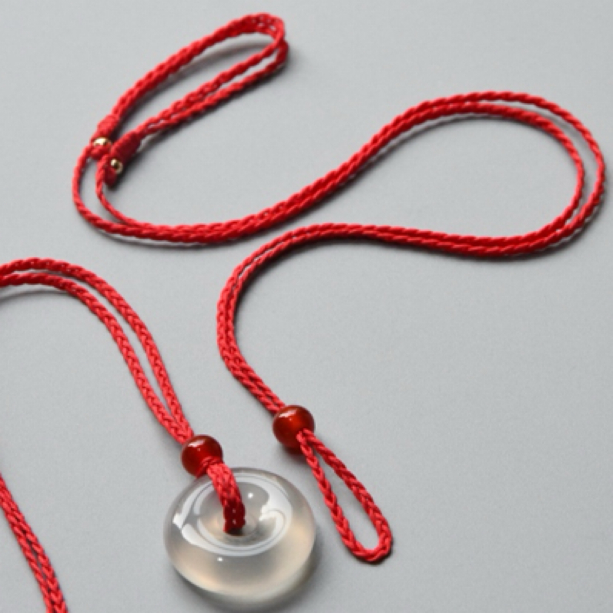 手工编织绳平安扣挂绳免绑套式吊坠绳男女款玉坠项链红绳子