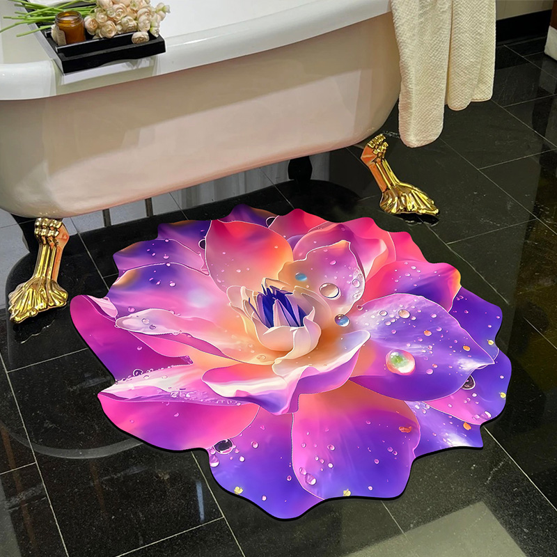 【防滑黑科技】3D立体吸水垫入门花卉地垫浴室垫干垫家用卧室玄关