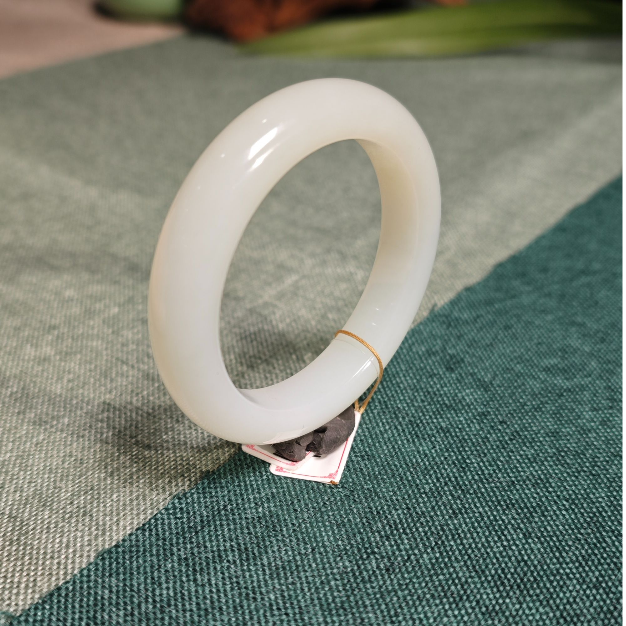 109和田玉白玉手镯52.4