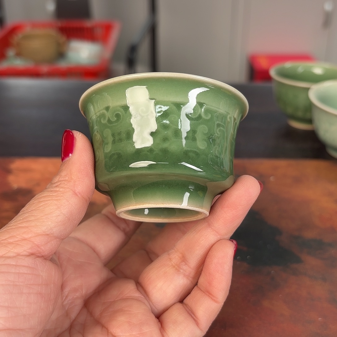 龙泉云间青瓷小米茶器