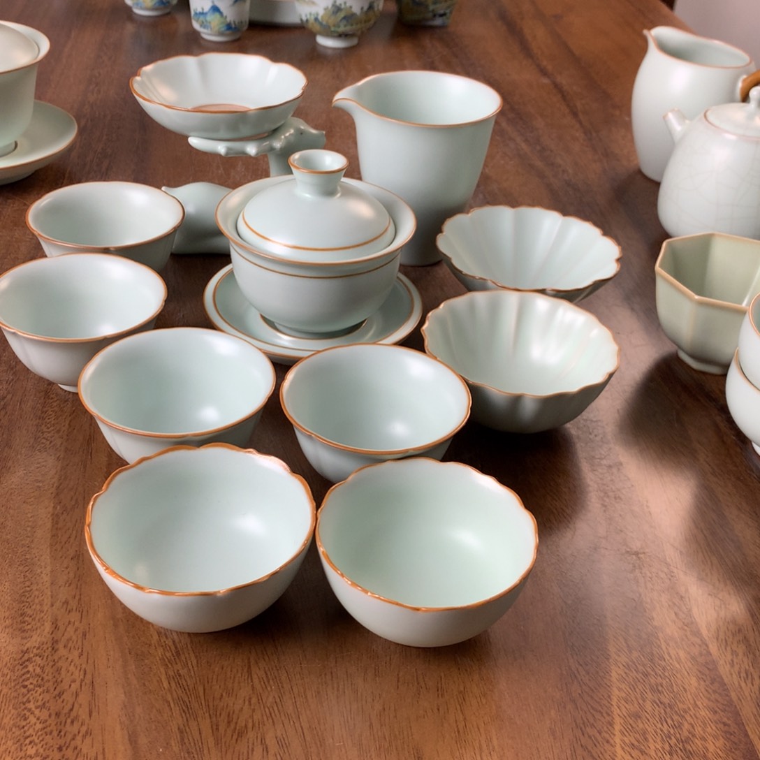 北**门仙南汝窑清淡天青大套组