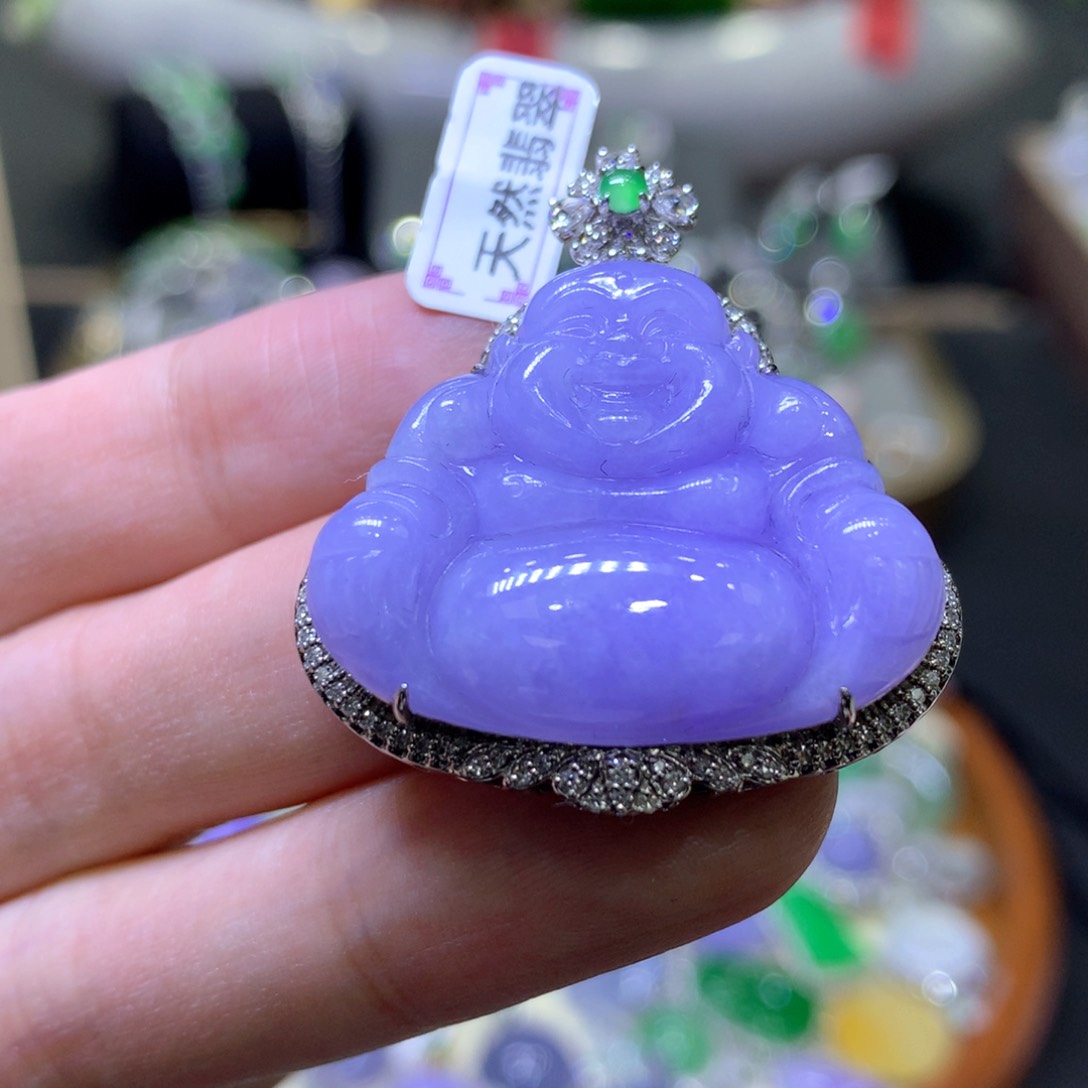 【闪购商品】翡翠颈饰18K金镶嵌翡翠吊坠项链