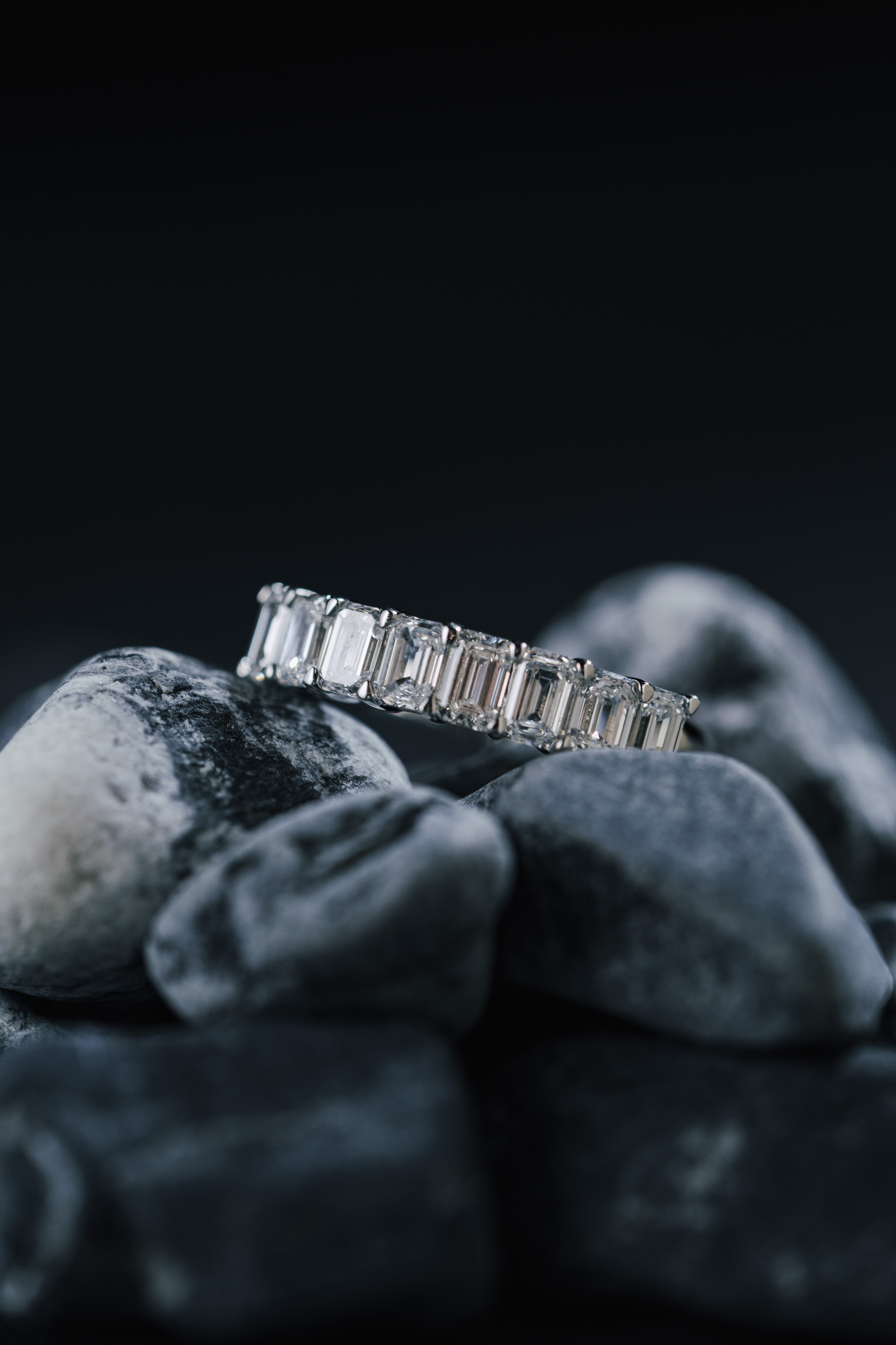 实验室培育钻石单颗20分 7公主祖母绿排戒（不议价）