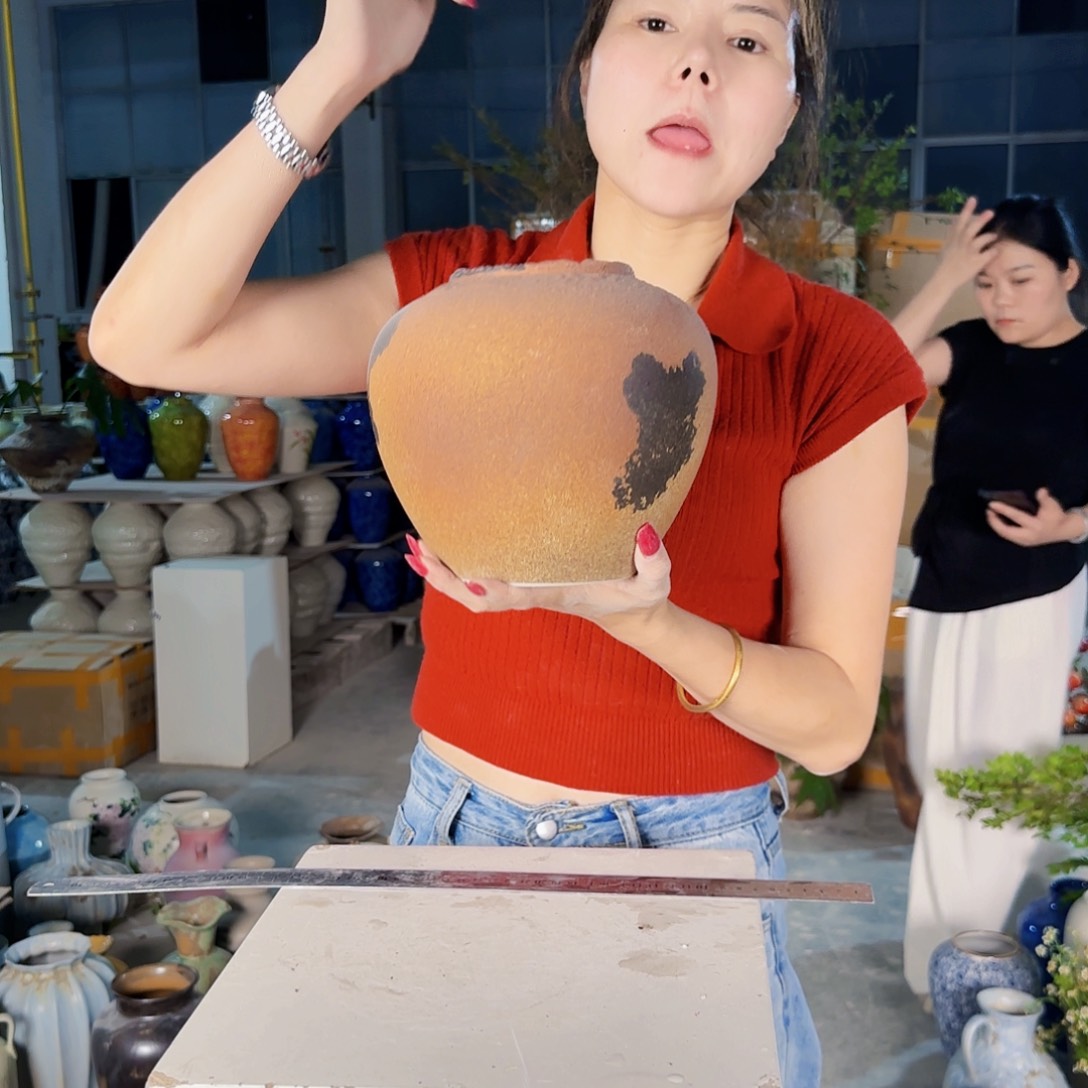 景德镇陶瓷花瓶侘寂风萝卜墩