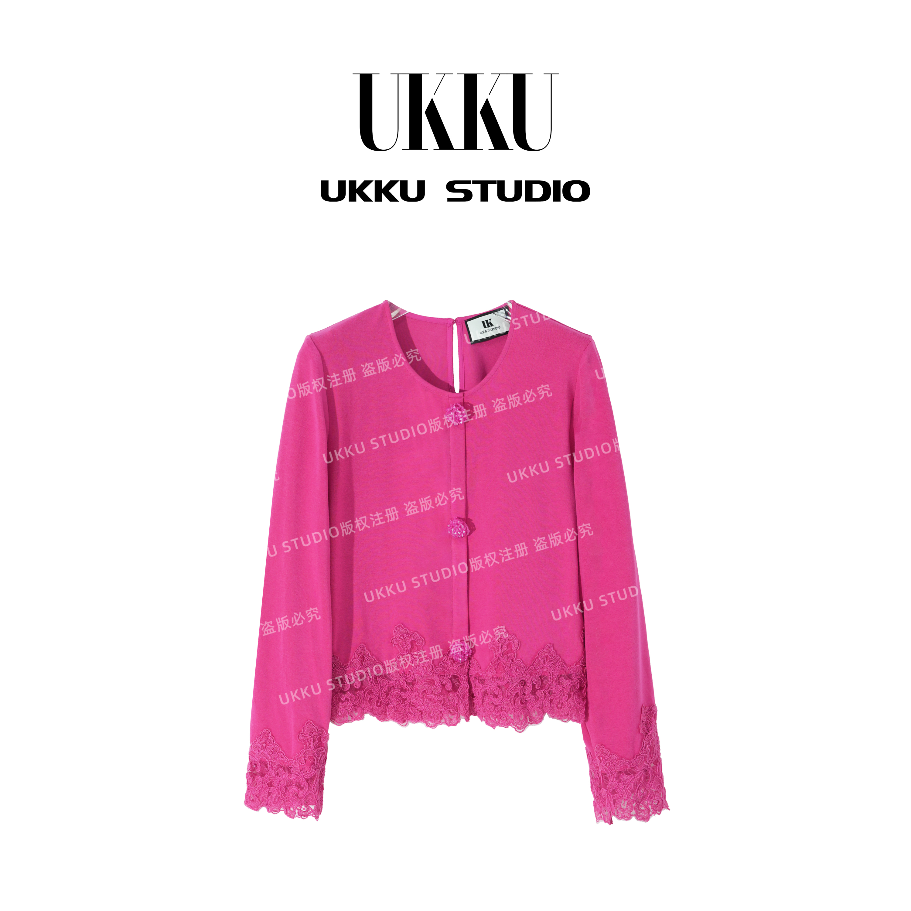 凌子【UKKUSKUDIO】气质设计师款重工时尚针织衫615509
