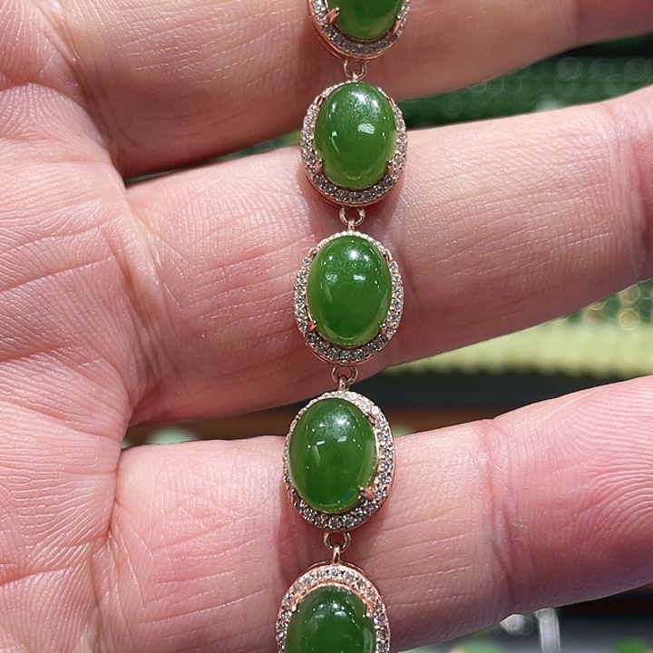 和田玉银S925镶嵌戒指