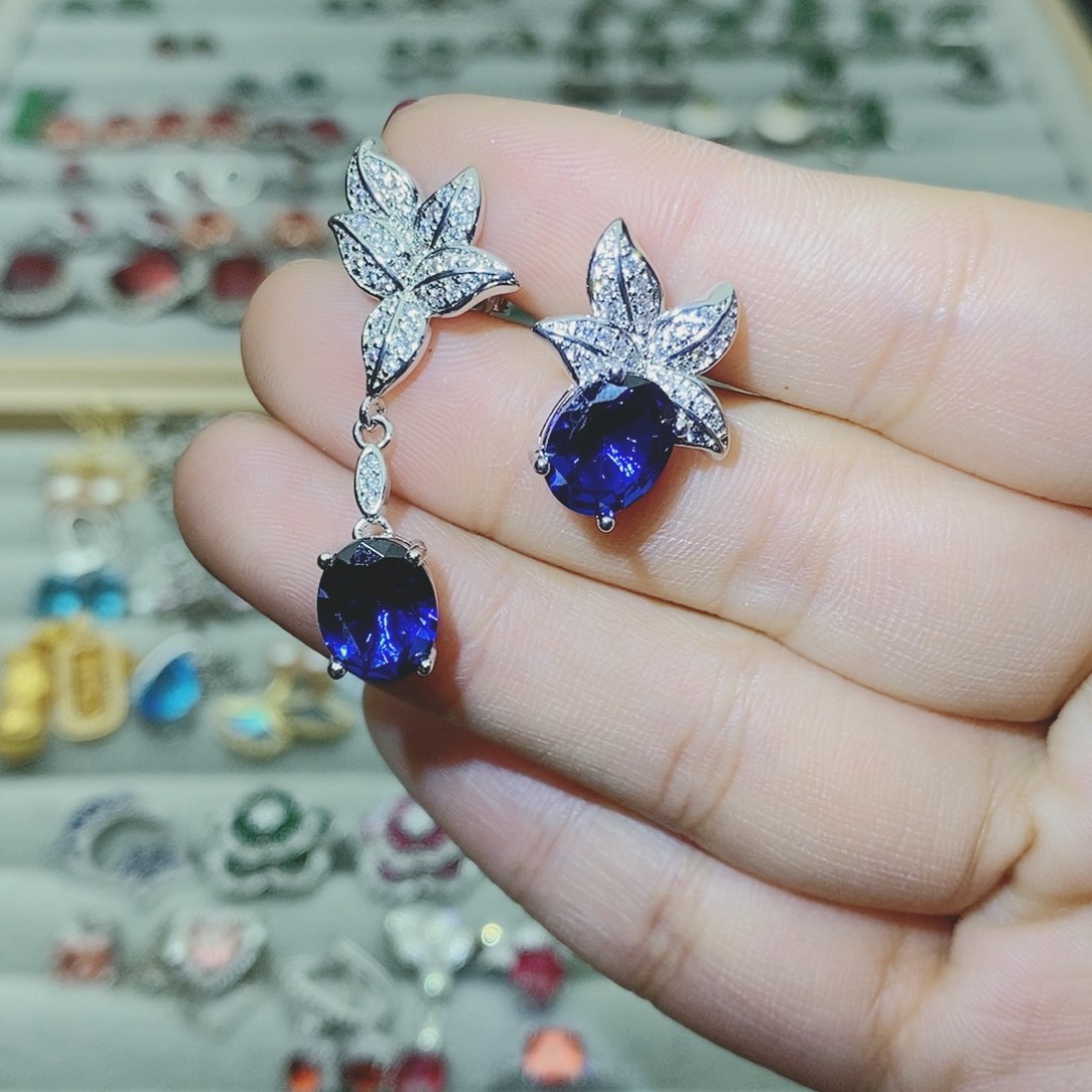 【闪购商品】托帕石耳饰银S925镶嵌