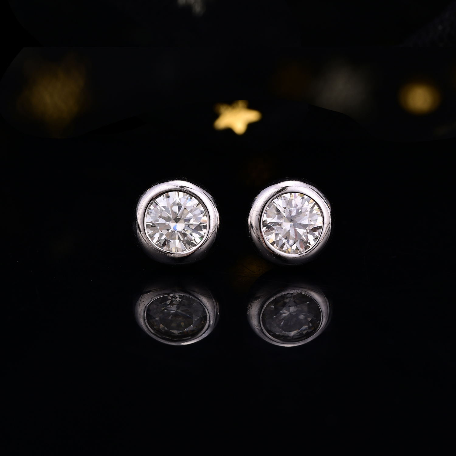 925银莫桑石耳饰 【北野甄选】S925莫桑钻泡泡耳钉-B47H-77单边50分