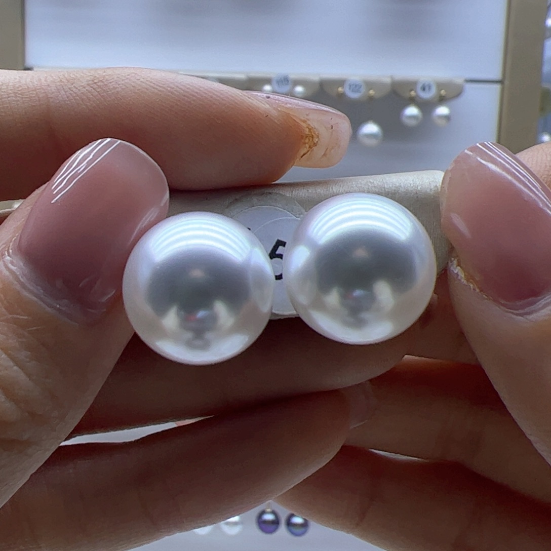 淡水珍珠耳饰18K金镶嵌