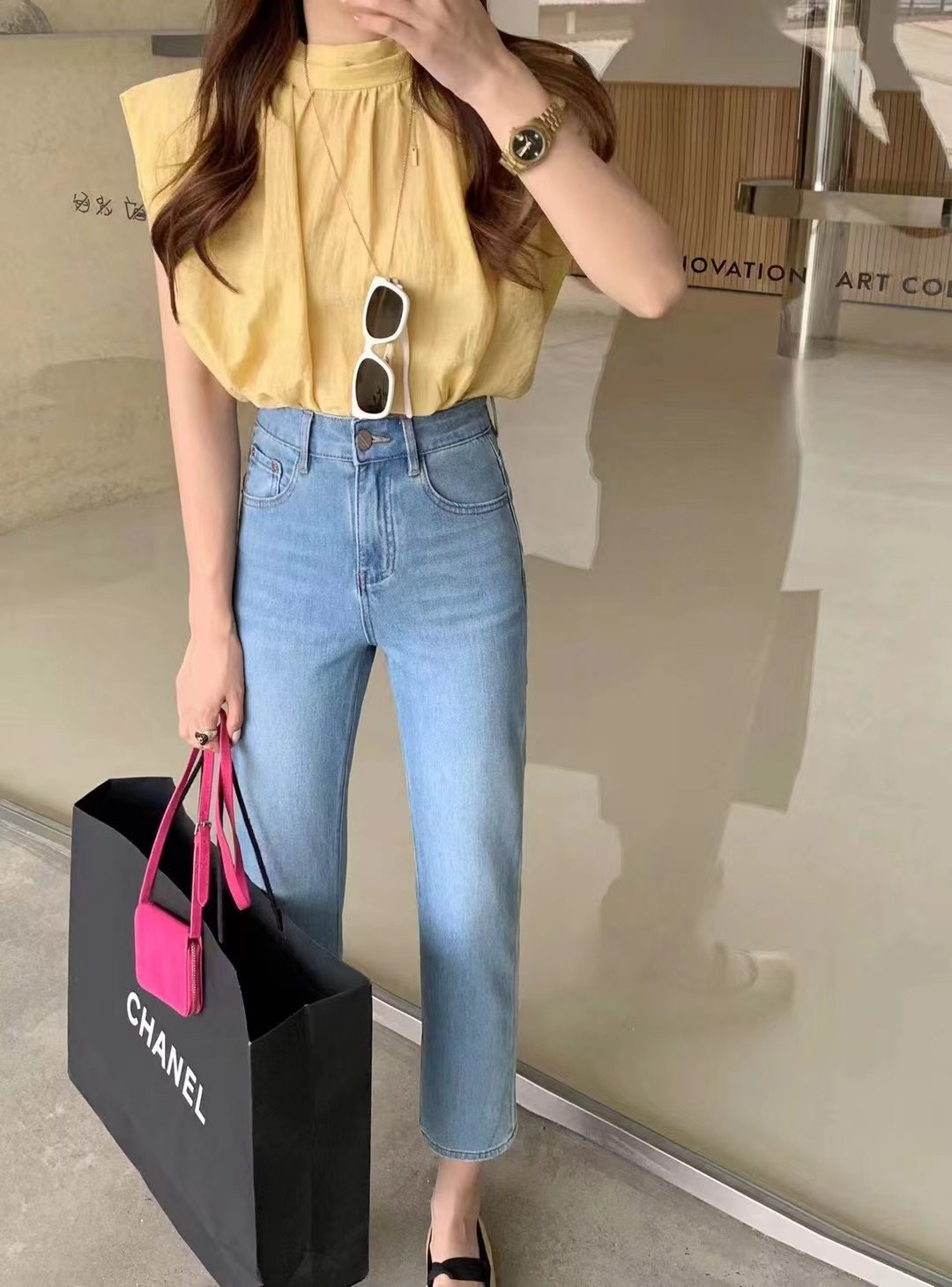 90029#2025春款9分爆款马吉拉四面弹直筒烟管裤