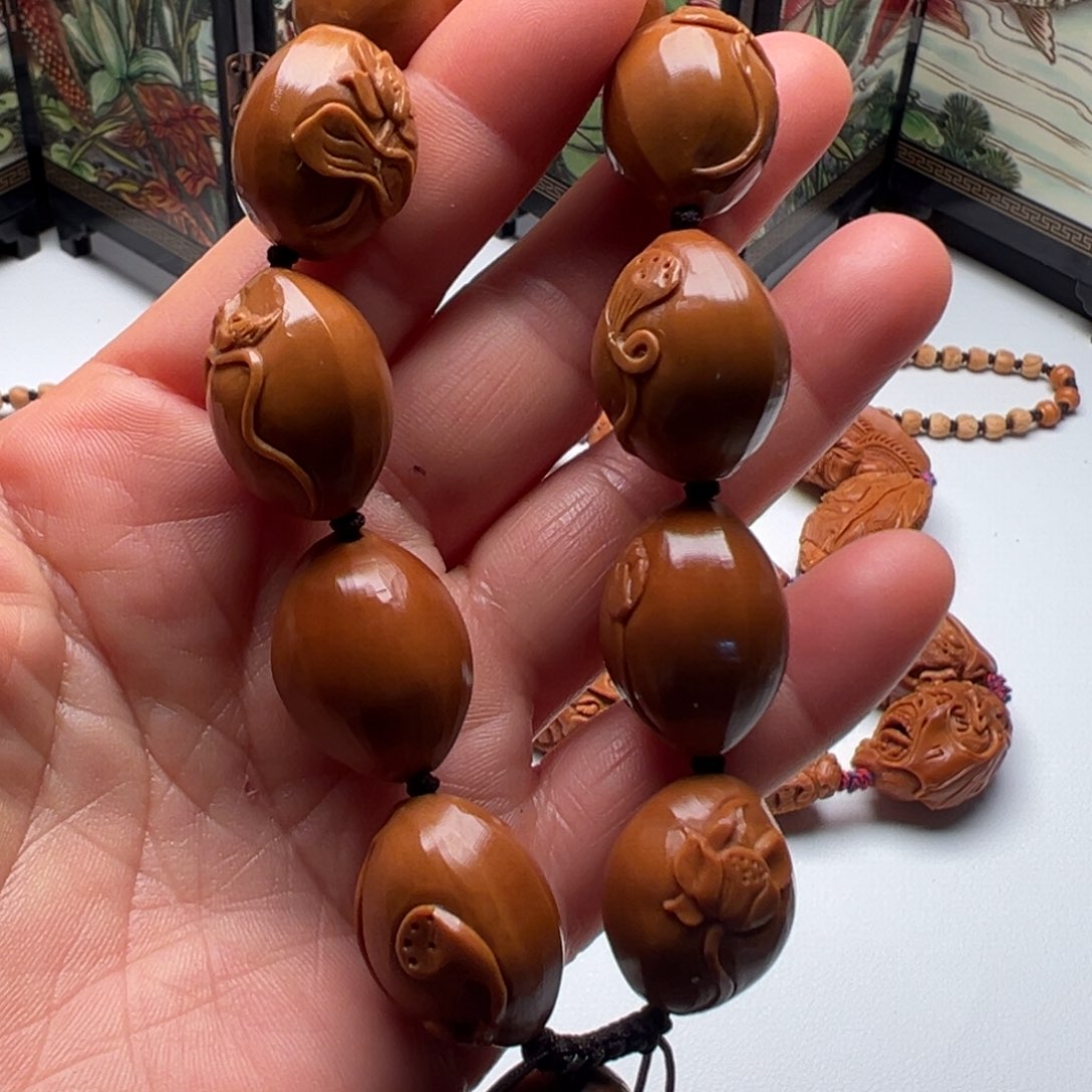 橄榄核手串/手链荷花手串