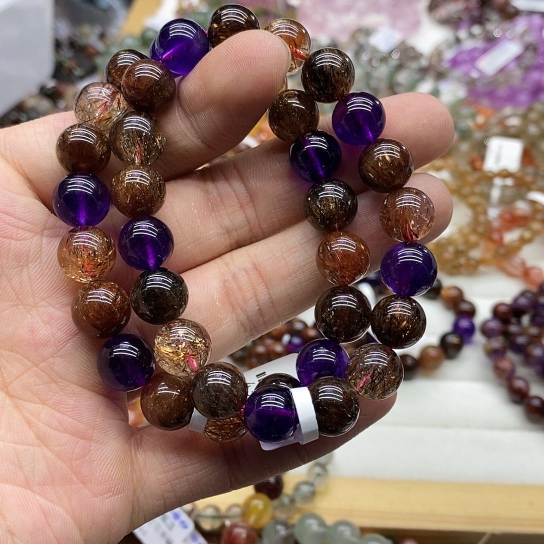 水晶手链未镶嵌多样性发货发一条