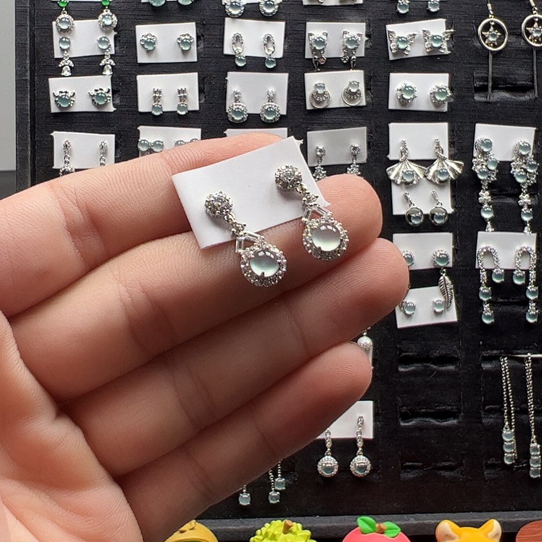 长***圆翡翠银S925镶嵌手链