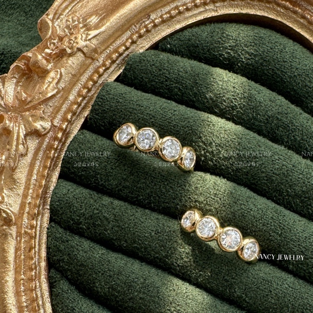 实验室培育钻石【念慈高定】 18k老钱风泡泡金珠耳扣耳圈高质感