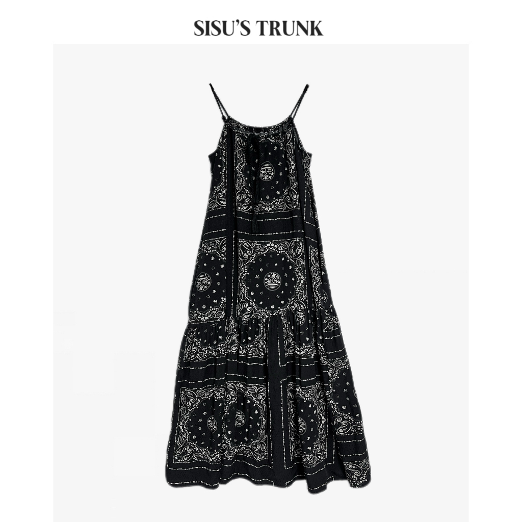 SISU【人丝+人棉】【民族之境】 轻奢定制显瘦巴洛克设计师款气质长裙