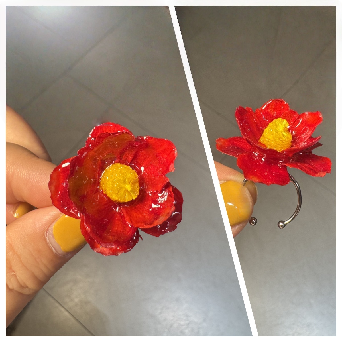 合金戒指 【云南真花戒指】手作diy戒指手围可调节国风