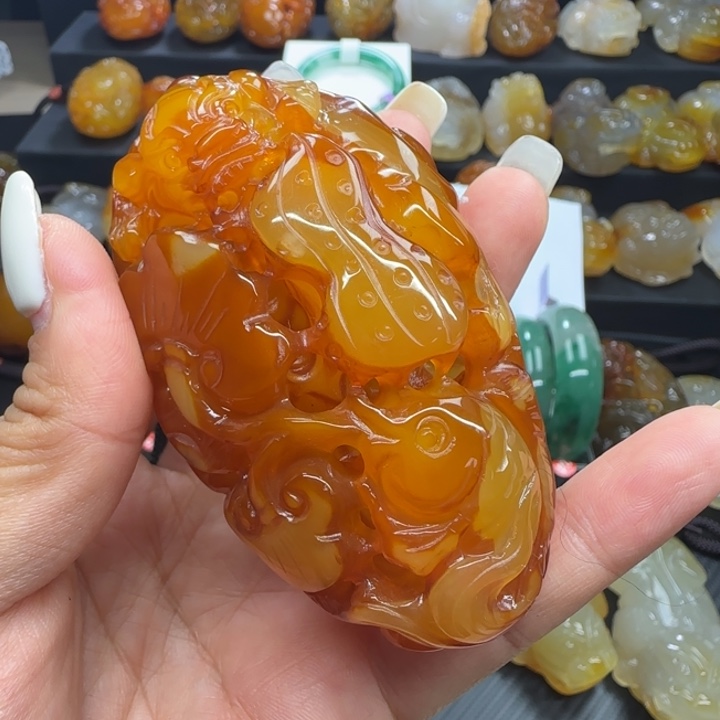 玛瑙/玉髓合金手把件