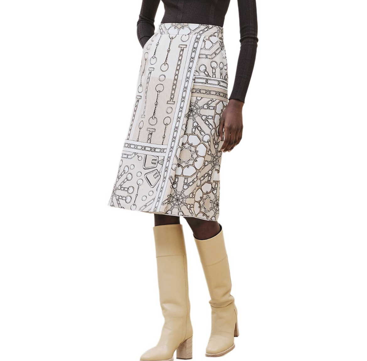 99新 Hermes/爱马仕 Hermes/爱马仕/印花半裙 36码 99新 GM002549