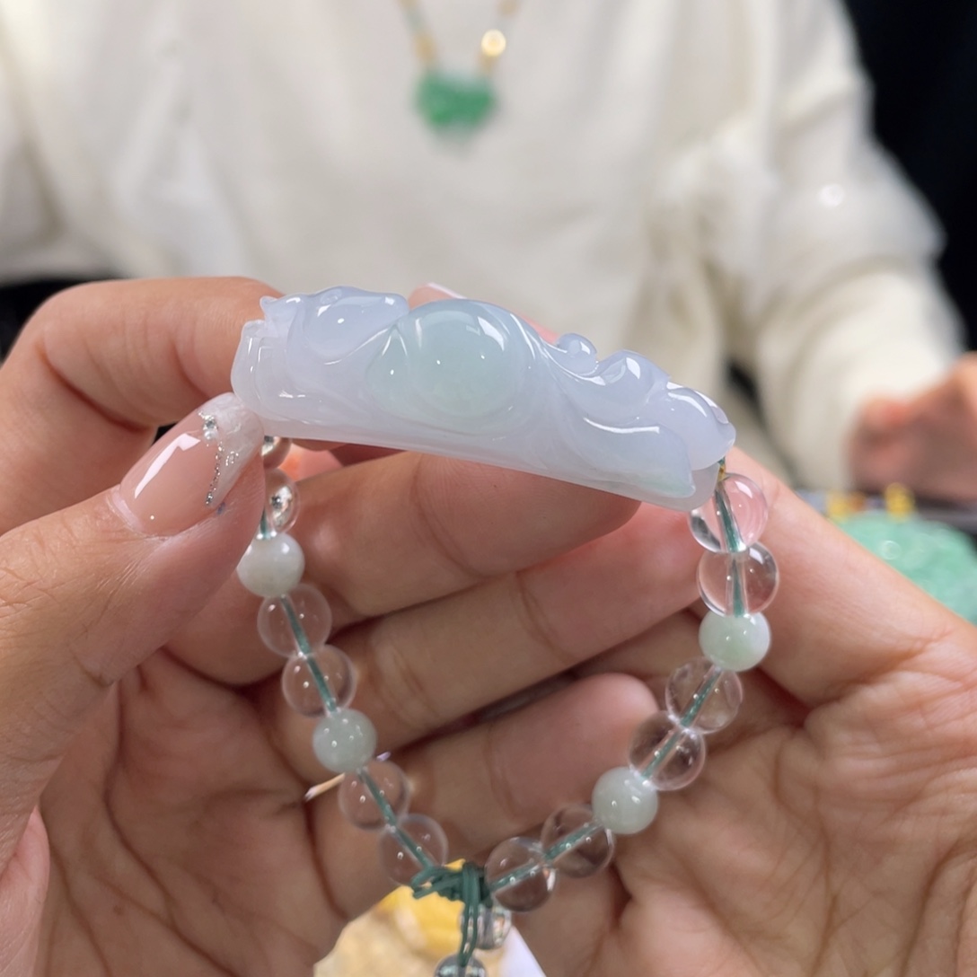 翡翠手链未镶嵌代编织