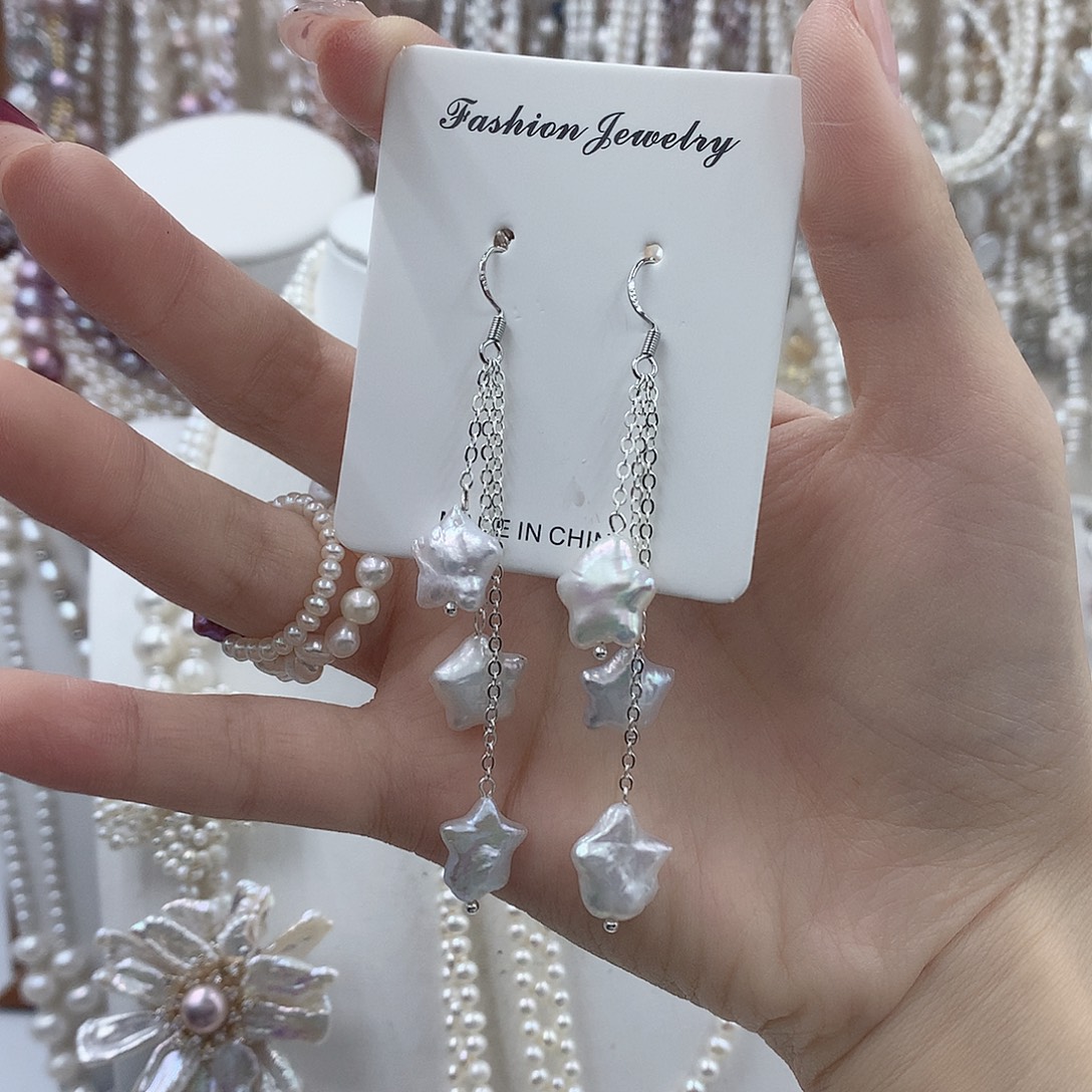 淡水珍珠耳饰银S925镶嵌