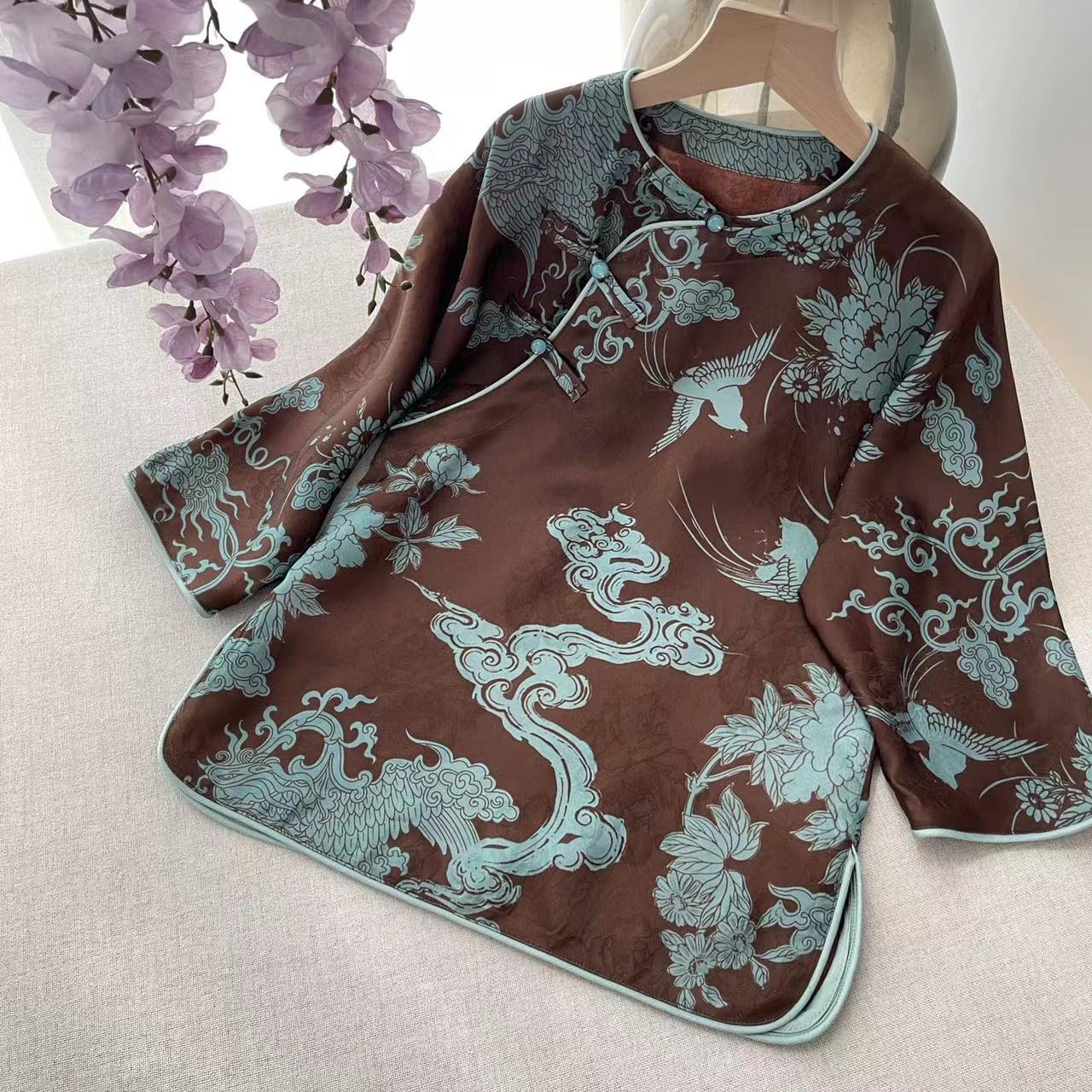 【喜儿定制】早秋新款时尚百搭咖色上衣休闲百搭儿童中大童