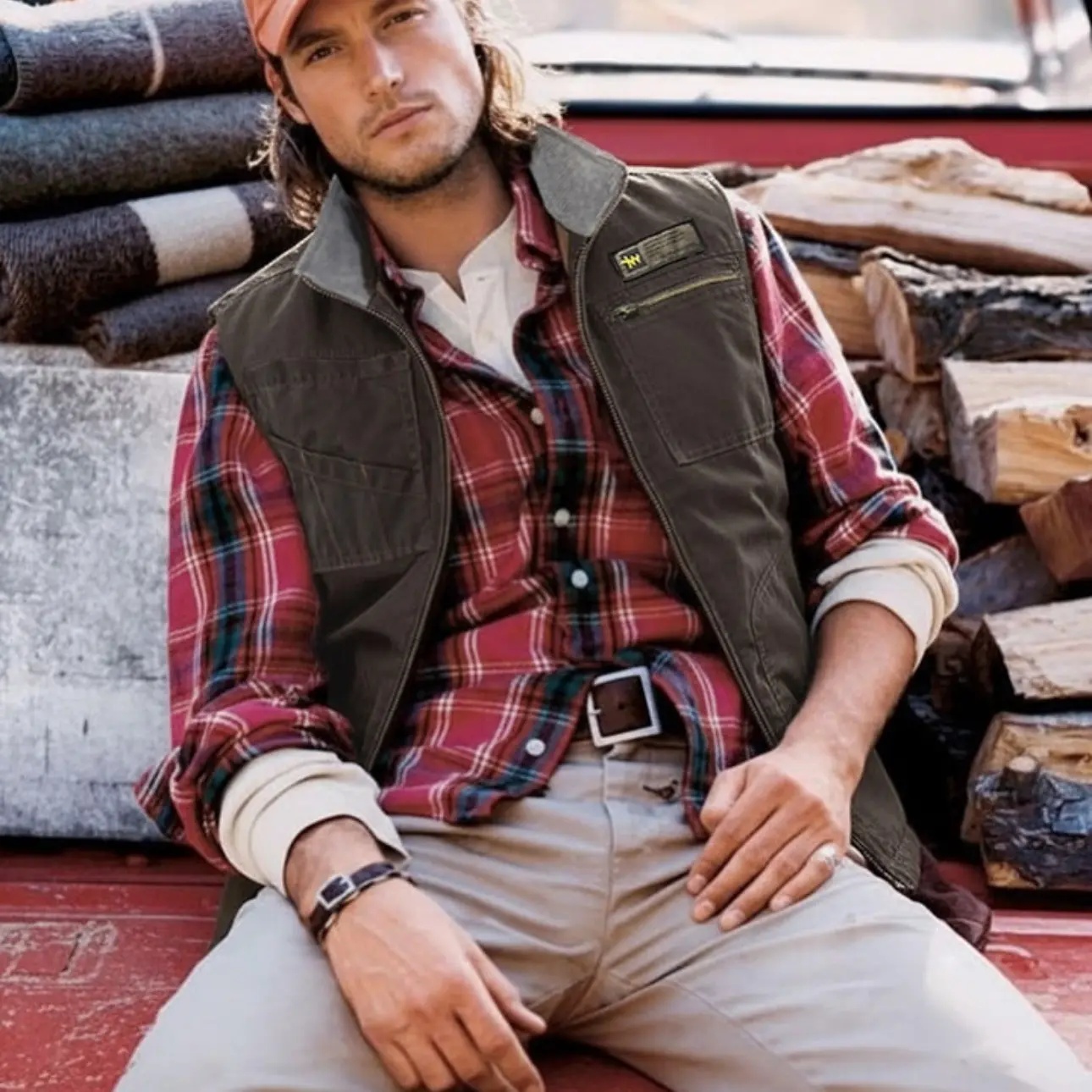 外贸男士多口袋户外工装马甲秋冬加厚夹棉保暖钓鱼马夹3980